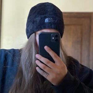 The North Face Black Plush Fleece Beanie Unisex Hat One Size